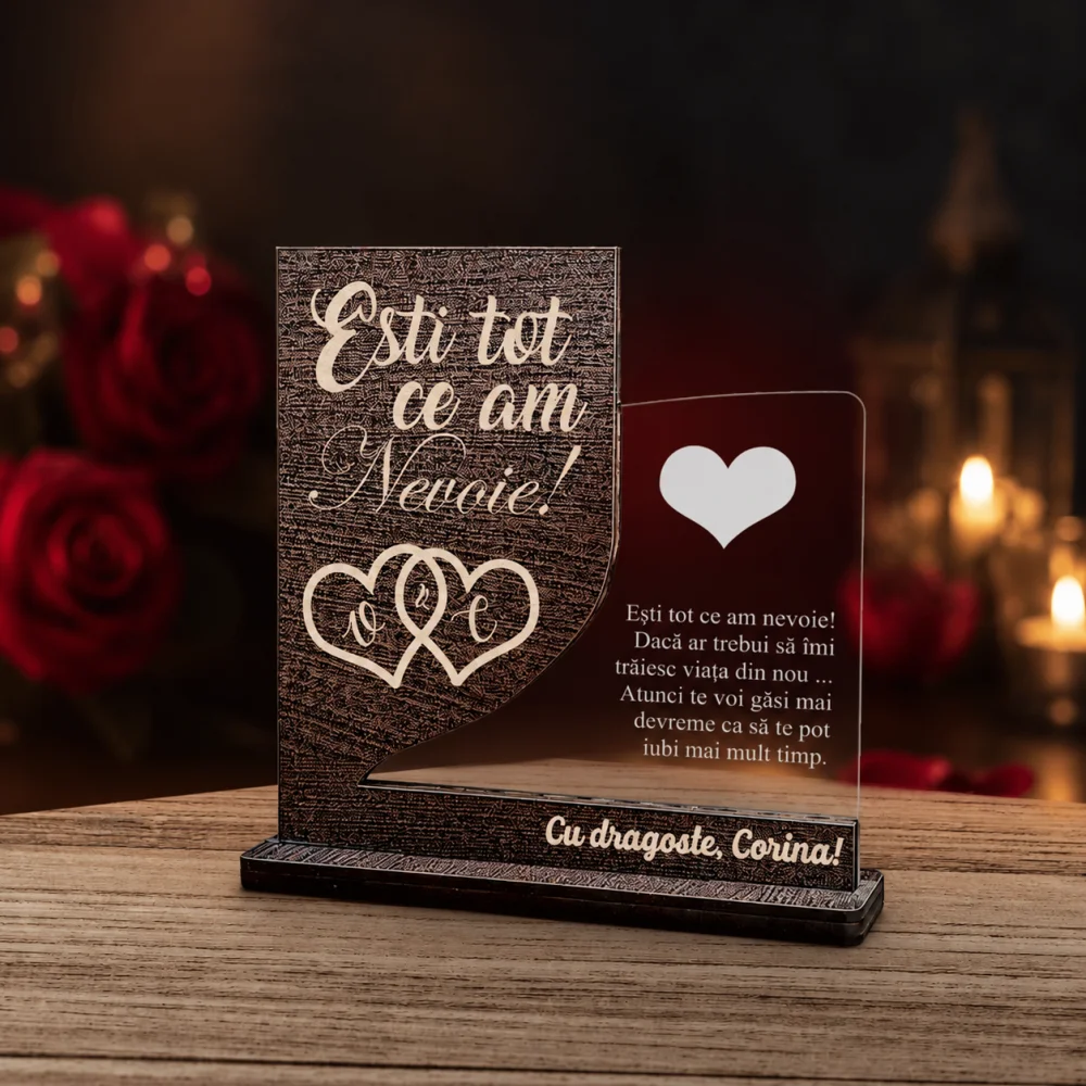 Cadou personalizat Trofeu – Tu esti tot ce am nevoie