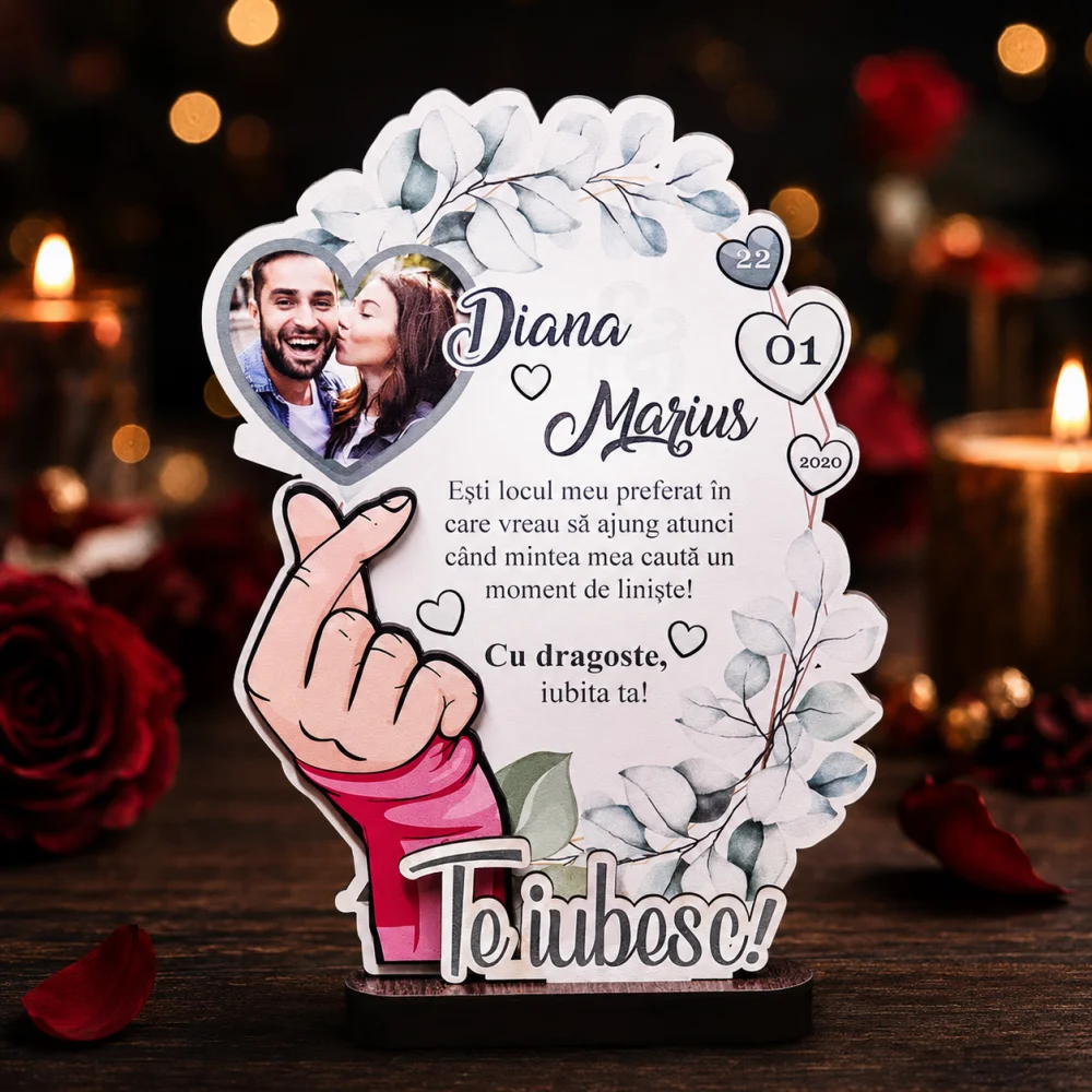 Trofeu personalizat printat – Te iubesc!
