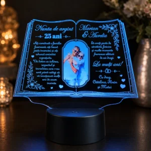Cadou LED Nunta de argint 25 ani cu poza