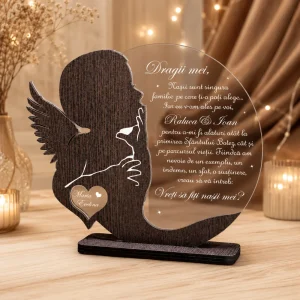 Cadou personalizat Trofeu – Soapte pentru cererea nasilor de botez