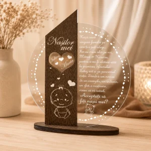 Cadou personalizat Trofeu – Placheta pentru nasii de botez