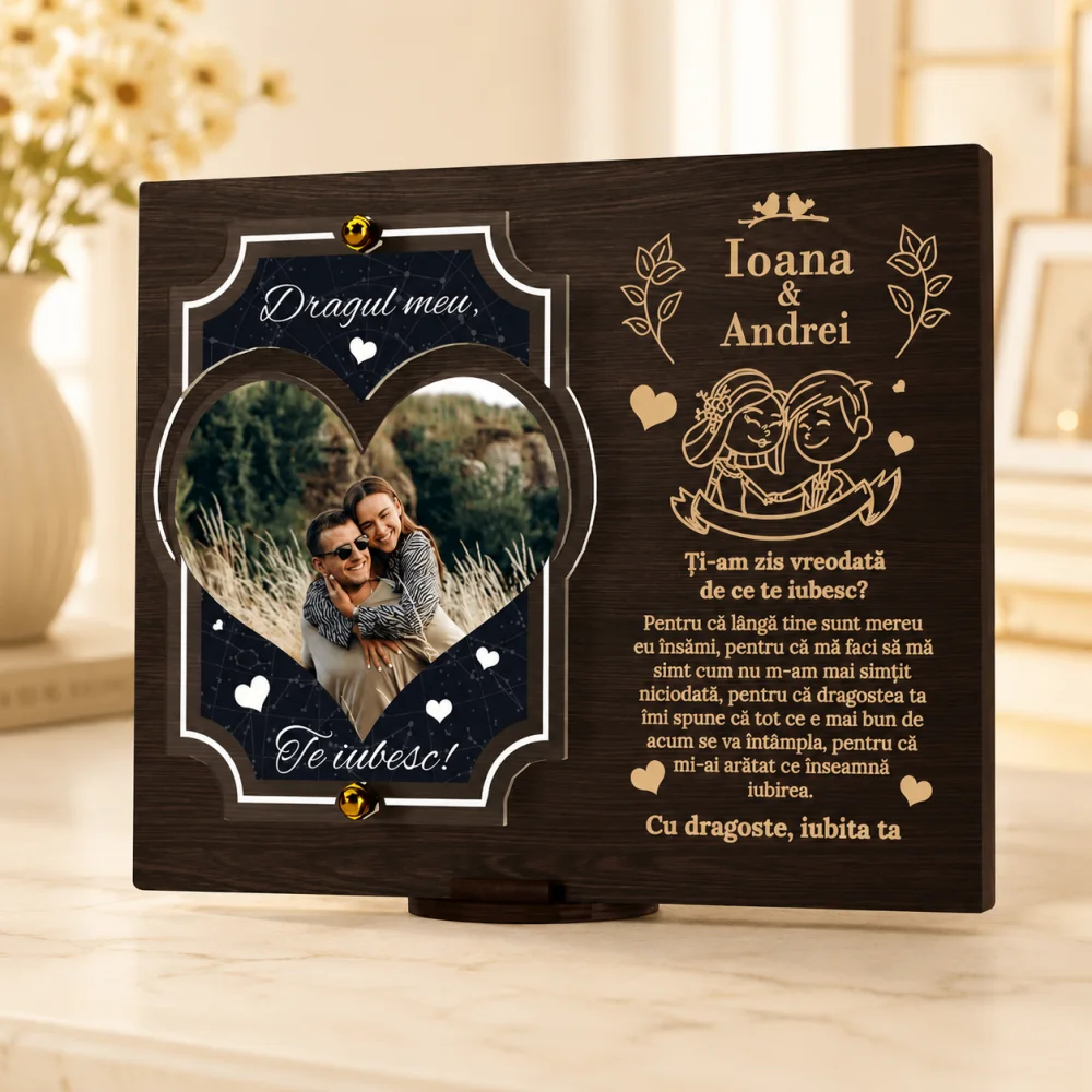 Placheta personalizata – Cadou Te iubesc!