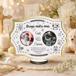 Rama foto personalizata – Multumire nasi botez Rama foto personalizata – Multumire nasi botez