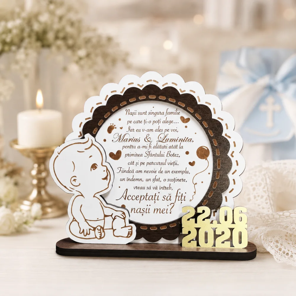 Trofeu personalizat – Cerere nasi botez