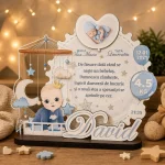 Trofeu personalizat printat – baietel (data nasterii, ora, greutate)