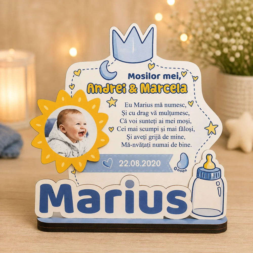 Trofeu Printat – Cadou pentru mosi Albastru