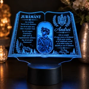 Lampă LED personalizată pentru depunerea jurământului