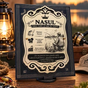 Plachetă personalizată pentru naș pescar