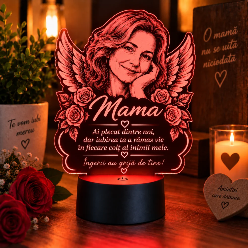 Lampă LED comemorativă pentru mama cu fotografie
