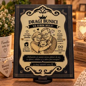 Plachetă cadou pentru bunici cu mesaj