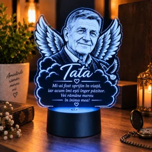 Lampă LED comemorativă pentru tata cu fotografie