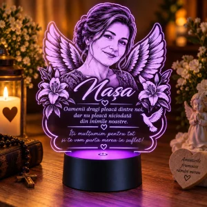 Lampă LED comemorativă pentru Nașa cu fotografie