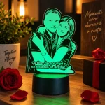 Lampă LED cu poză și mesaj personalizat