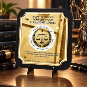 Plachetă personalizată pensionare avocat