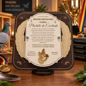 Plachetă personalizată pentru columbofil