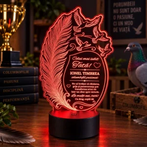 Lampă LED personalizată pentru tată columbofil