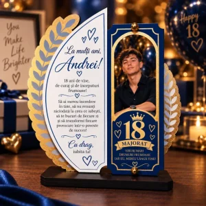 Trofeu majorat 18 ani pentru iubit cu poză