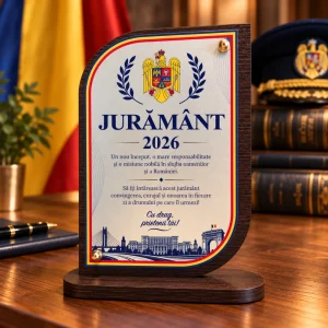 Trofeu personalizat pentru jurământ cu emblemă