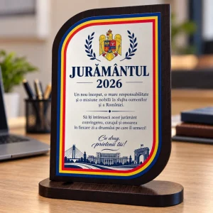 Trofeu personalizat pentru jurământ cu stemă