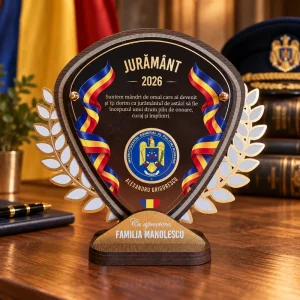 Trofeu personalizat pentru jurământ militar și poliție