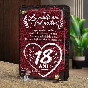 Felicitare personalizată cu licheni pentru majorat 18 ani