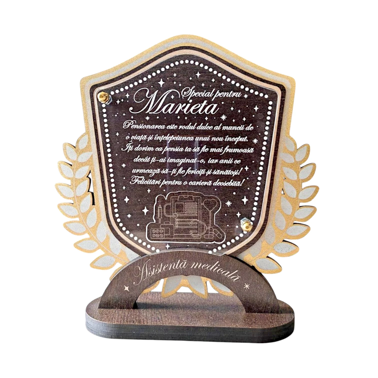 Trofeu Personalizat – Cadou pentru asistenta