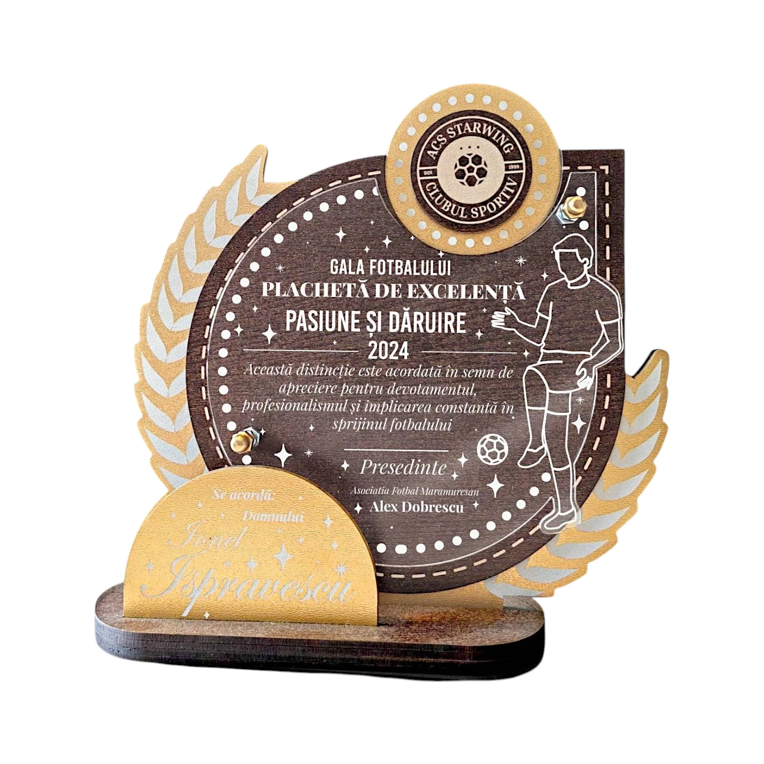 Trofeu personalizat – Gala fotbalului