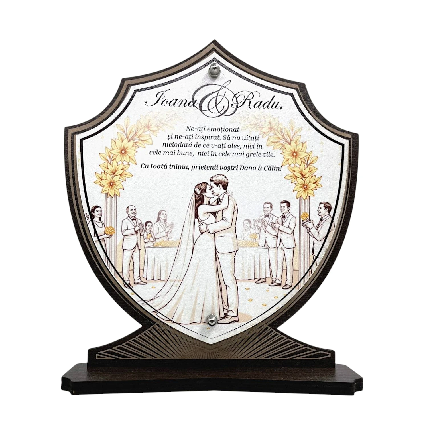 Trofeu personalizat – Cadou de nunta - Fundal Alb