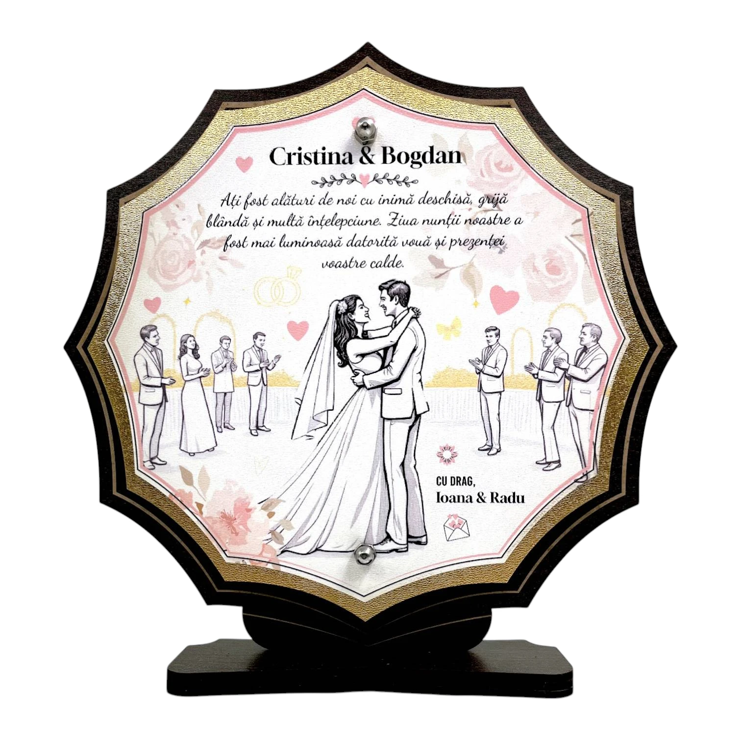 Trofeu Personalizat – Mesaj de Multumire pentru nasi