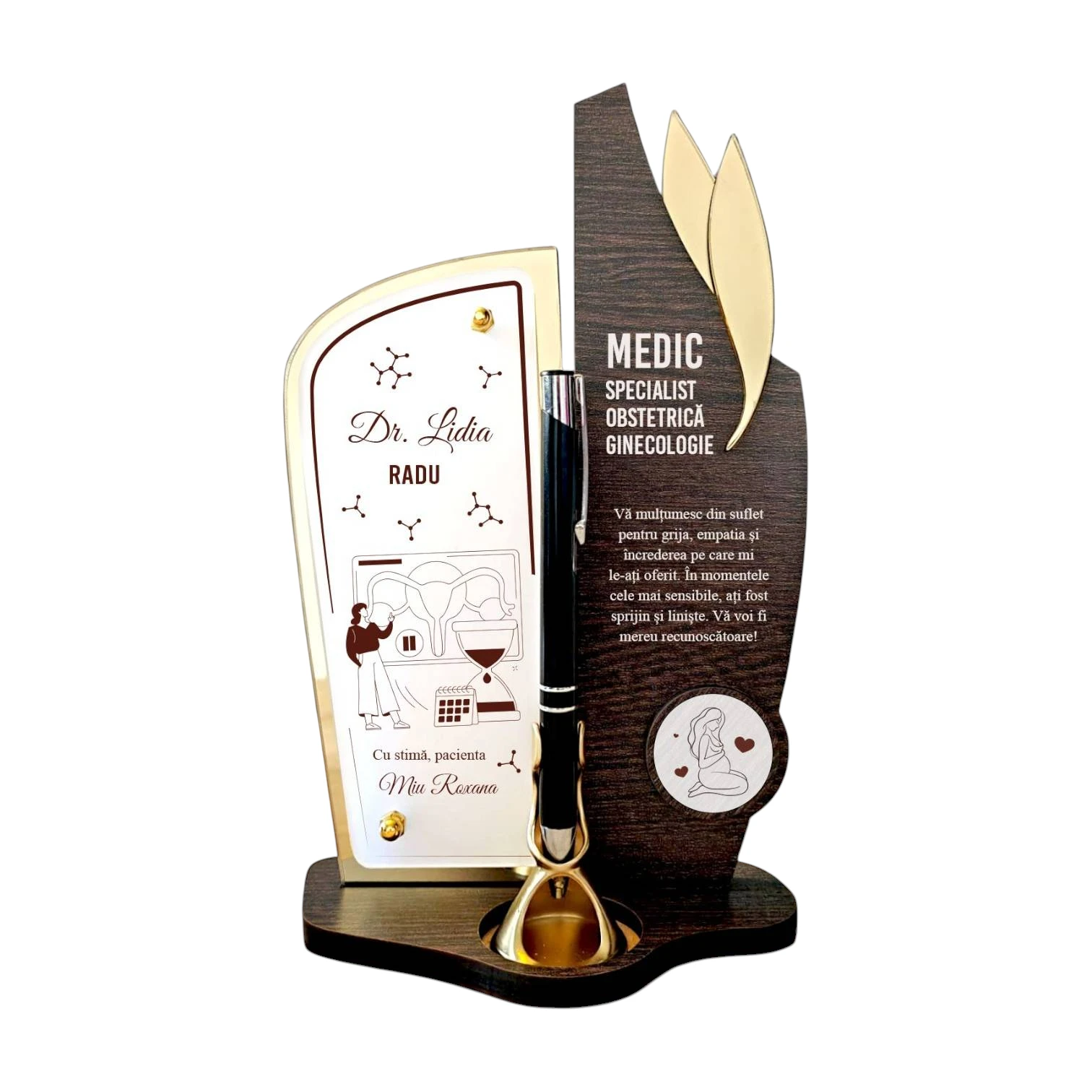 Trofeu personalizat cu pix – Medic obstetrica ginecologie