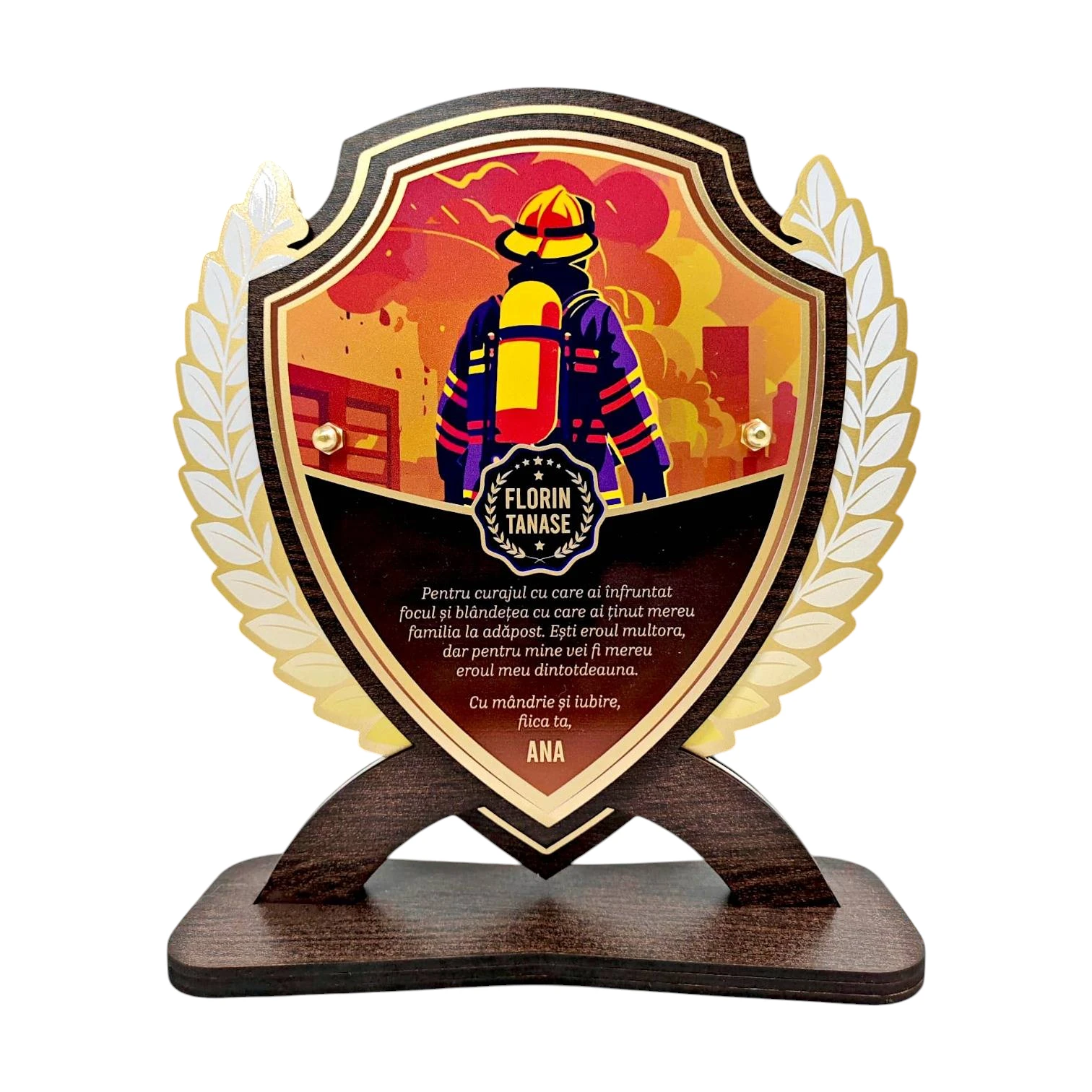 Trofeu personalizat – Special pentru pompier