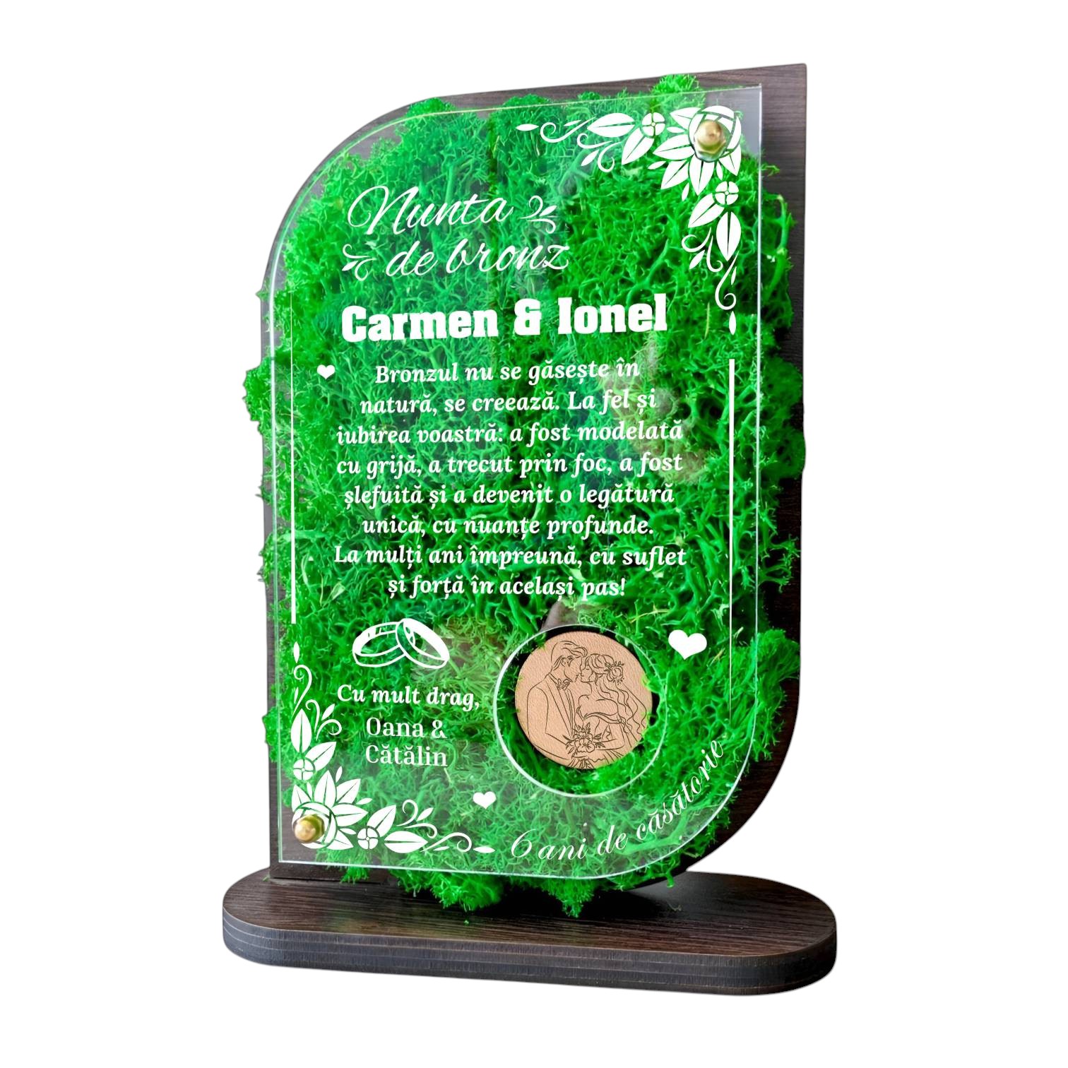 Trofeu Personalizat cu Licheni – Nunta de dantela