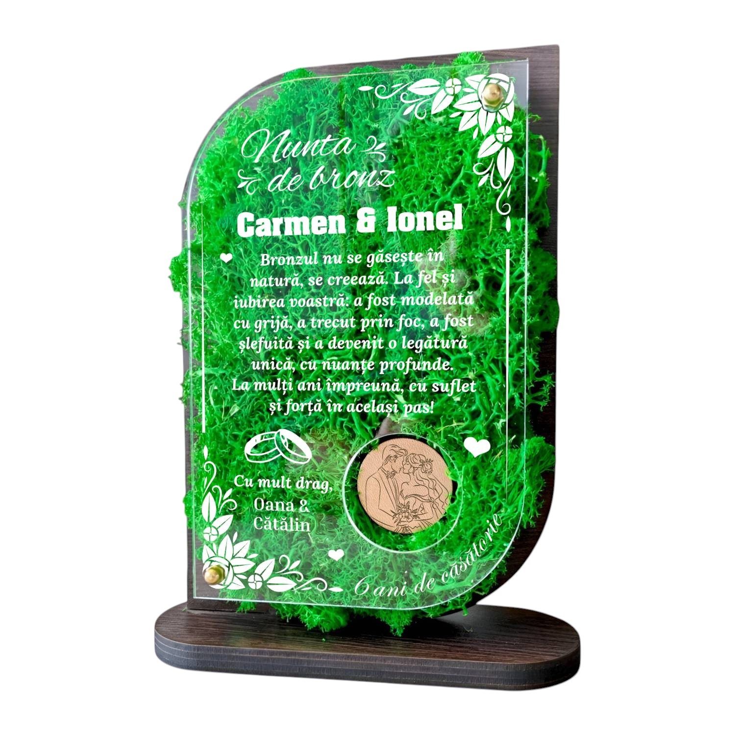 Trofeu Personalizat cu Licheni – Nunta de bronz