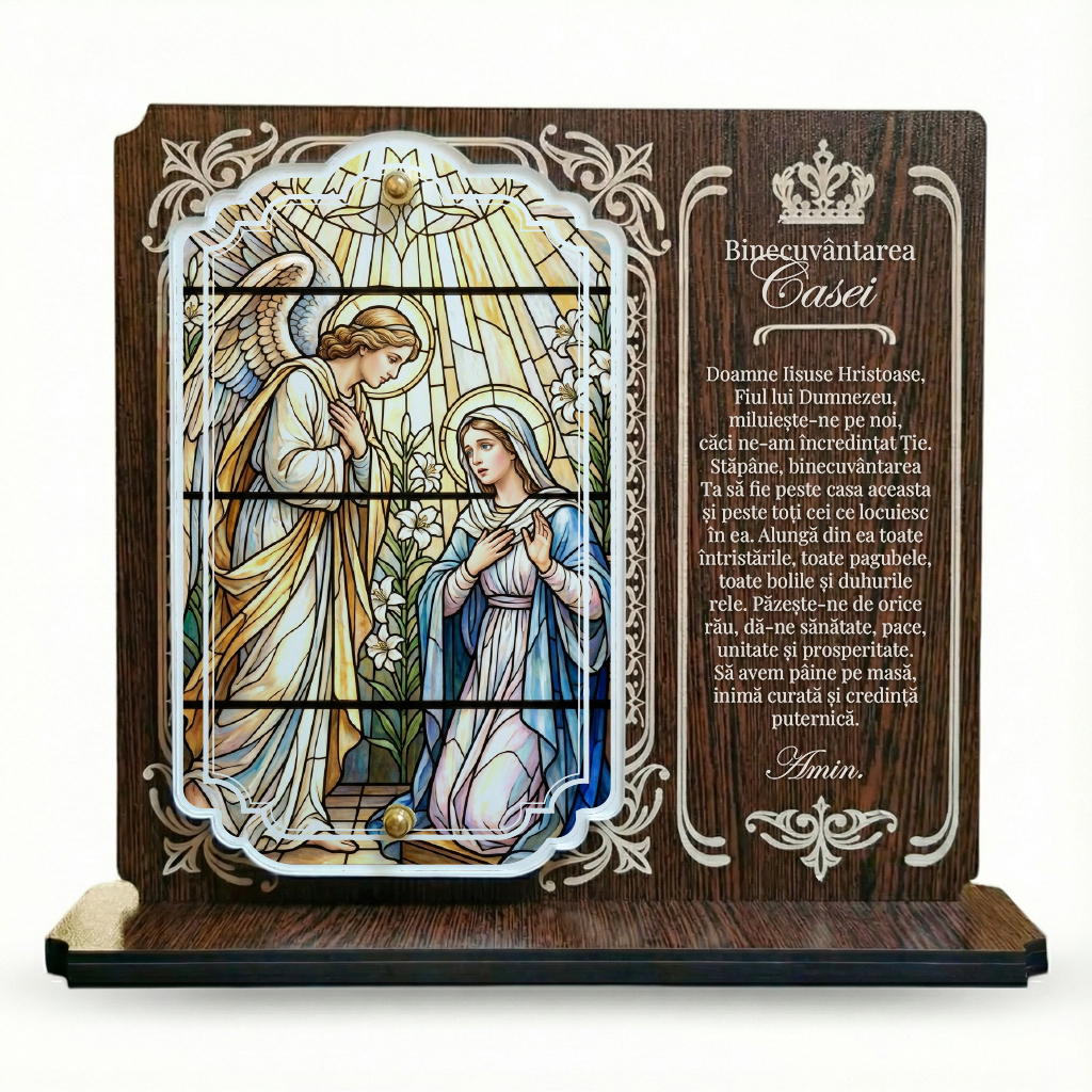 Trofeu religios personalizat – Binecuvantarea casei, cu Iisus Hristos
