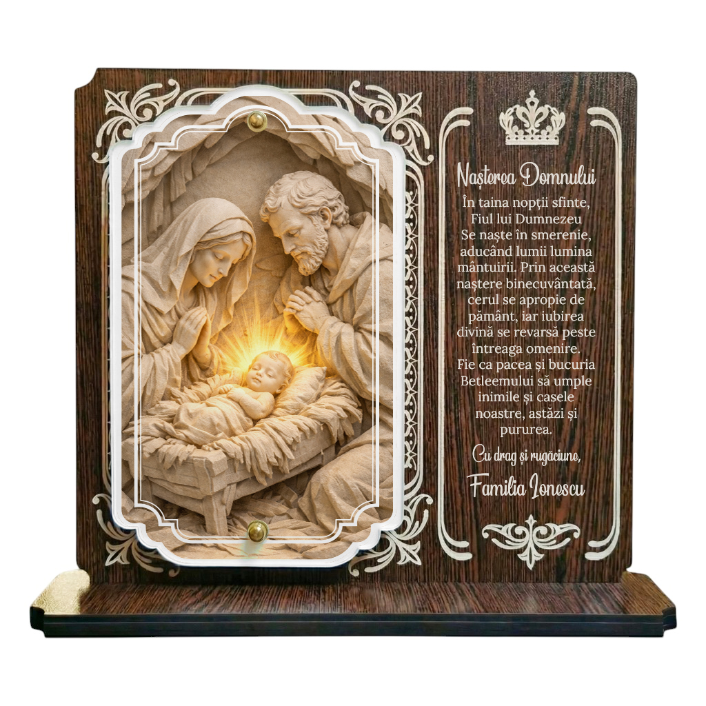 Trofeu Crestin Personalizat – Nasterea Domnului – Cadou Religios Special