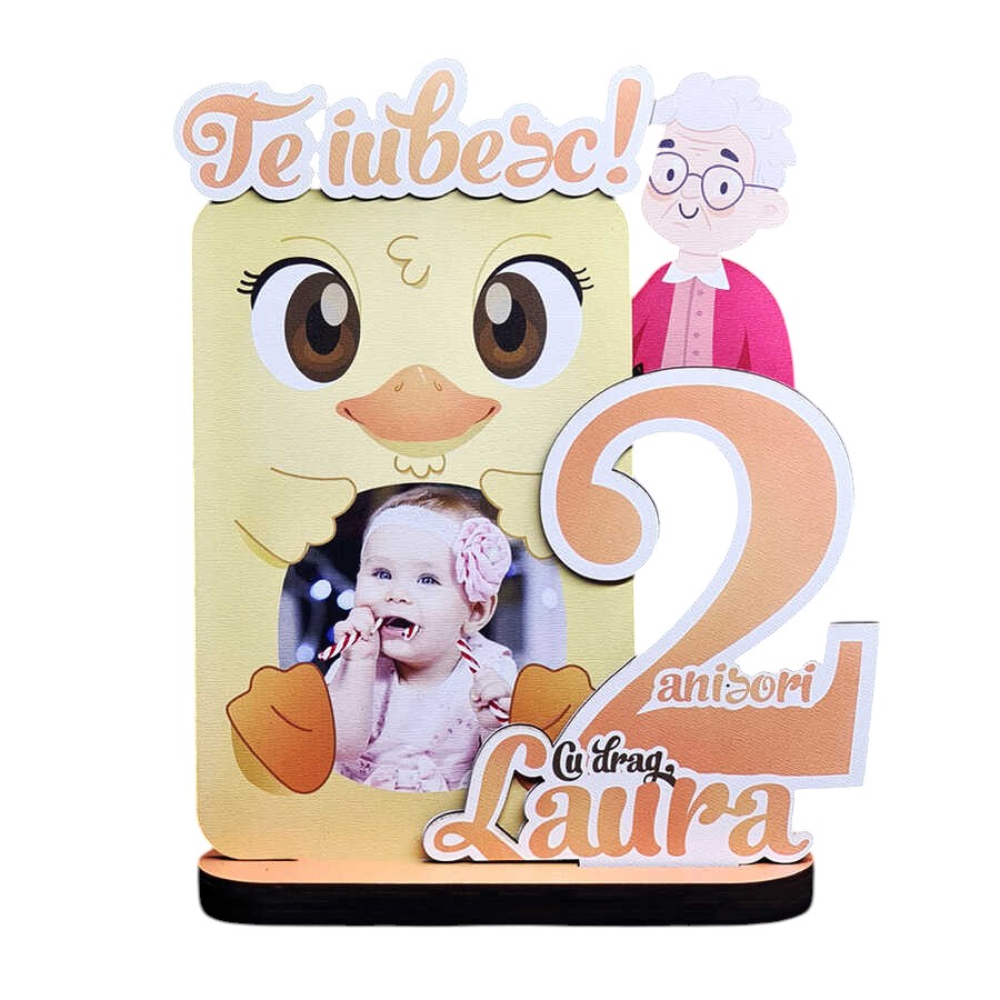 Trofeu printat aniversare nepotica – pentru bunica - Fundal Alb