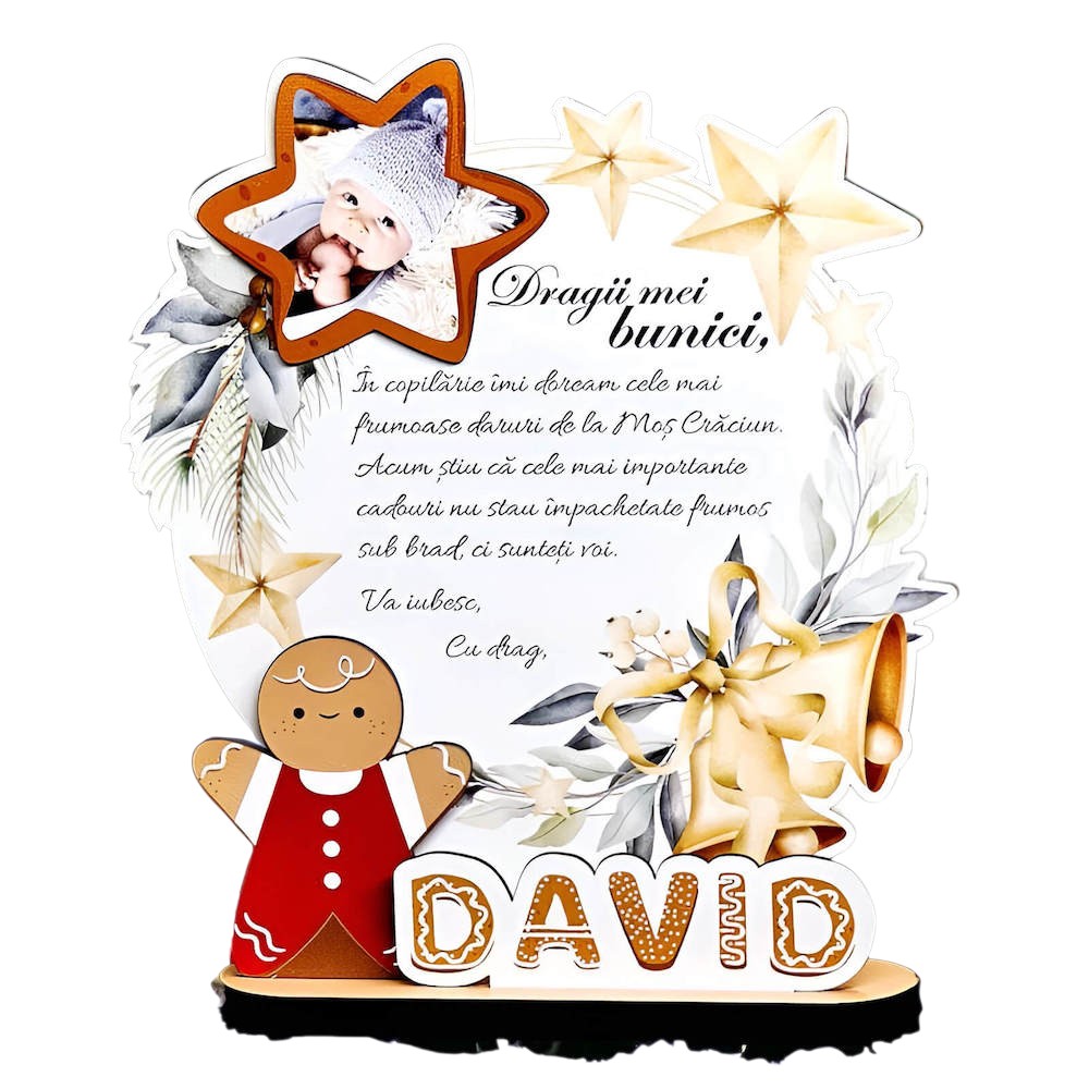 Trofeu Personalizat Printat – Cadou bunici pentru Craciun