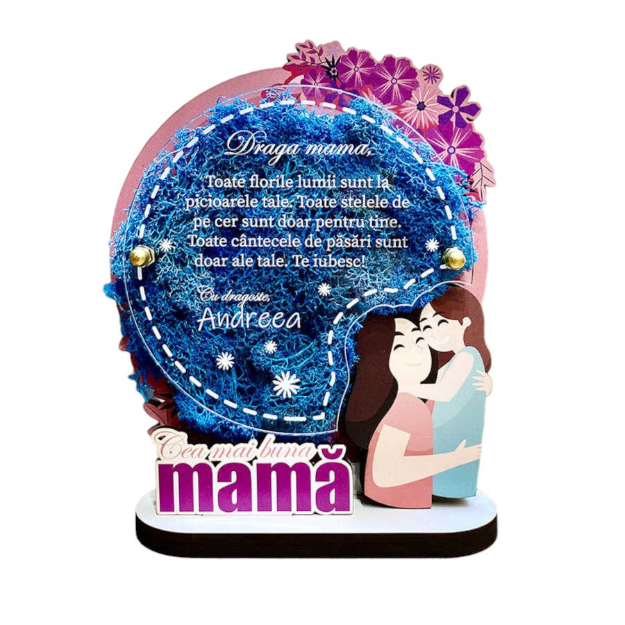 Trofeu Printat Personalizat Cu Licheni – Cea mai buna mama!
