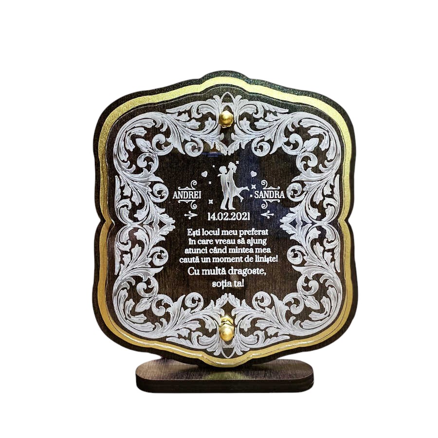 Trofeu Personalizat- Cadou pentru soț/soție - Fundal Alb