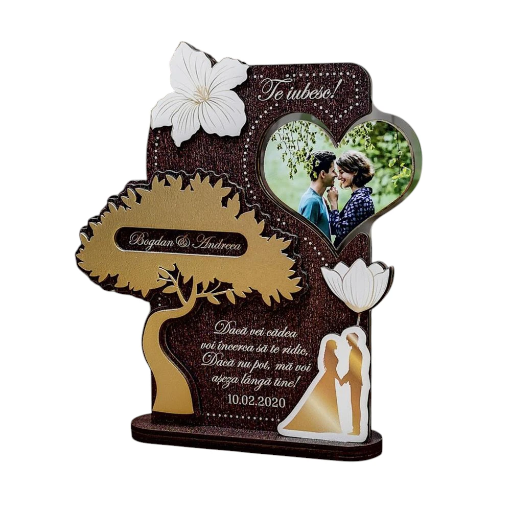 Trofeu Personalizat – Inima pentru indragostiti (Poza si mesaj)