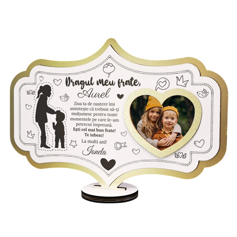 Rama foto personalizata – Special pentru frate - Fundal Alb