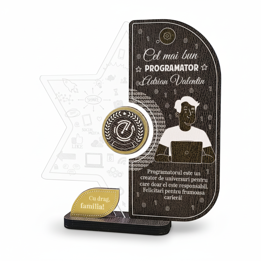 Cadou personalizat – Cel mai bun programator - Fundal Alb