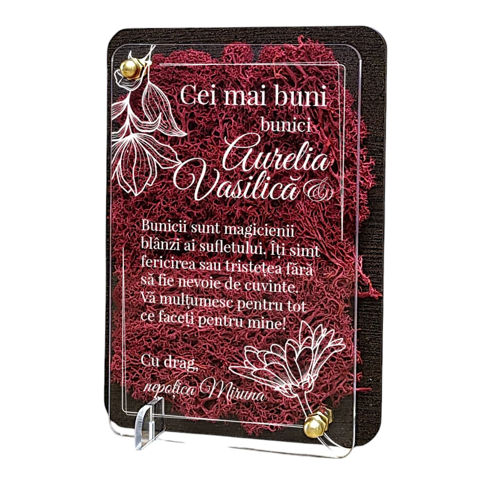 Felicitare cu licheni – Cei mai buni bunici