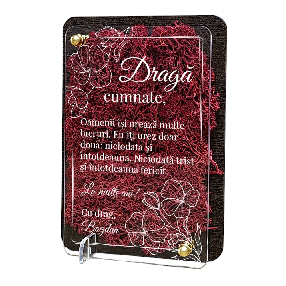 Felicitare cu licheni – Special pentru cumnat