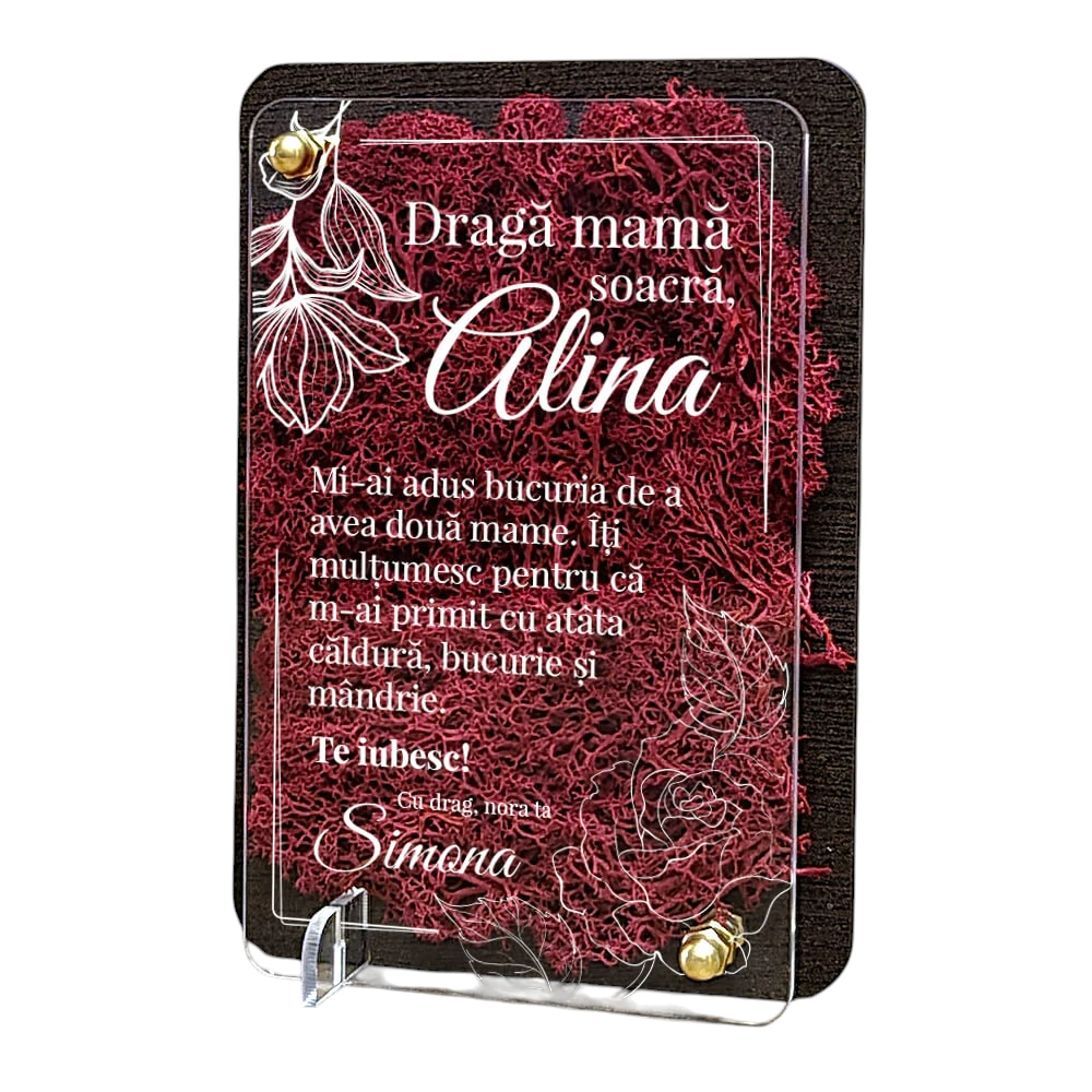 Felicitare cu licheni – Special pentru soacra