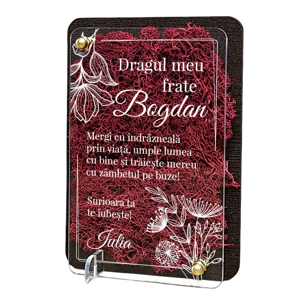 Felicitare cu licheni – Special pentru frate