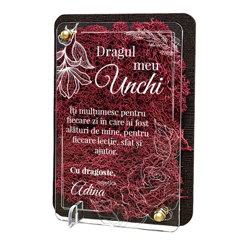 Felicitare cu licheni – Special pentru unchi