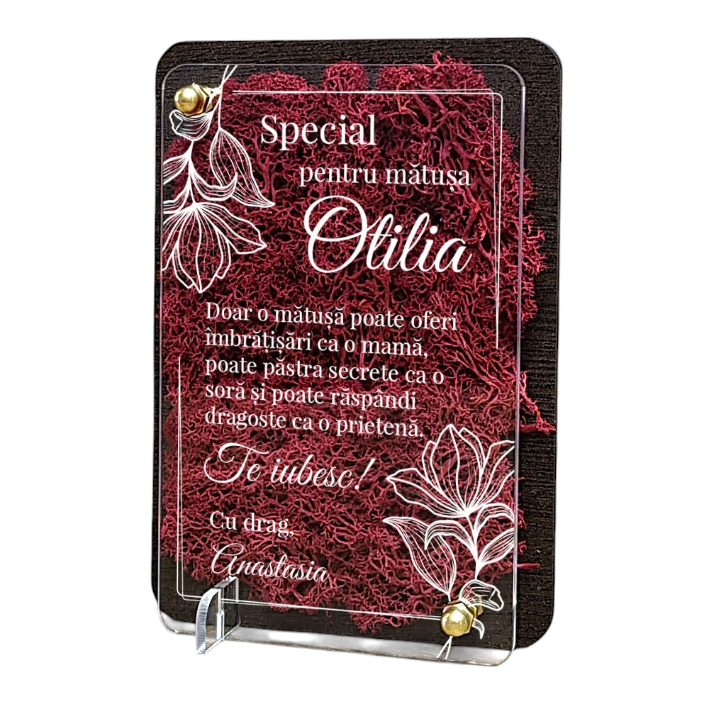 Felicitare cu licheni – Special pentru matusa