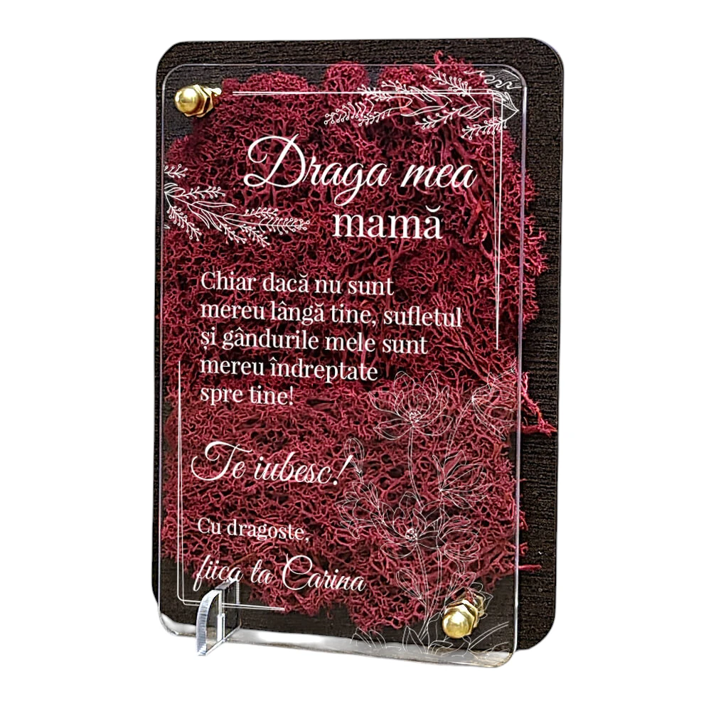 Felicitare cu licheni – Special pentru mama