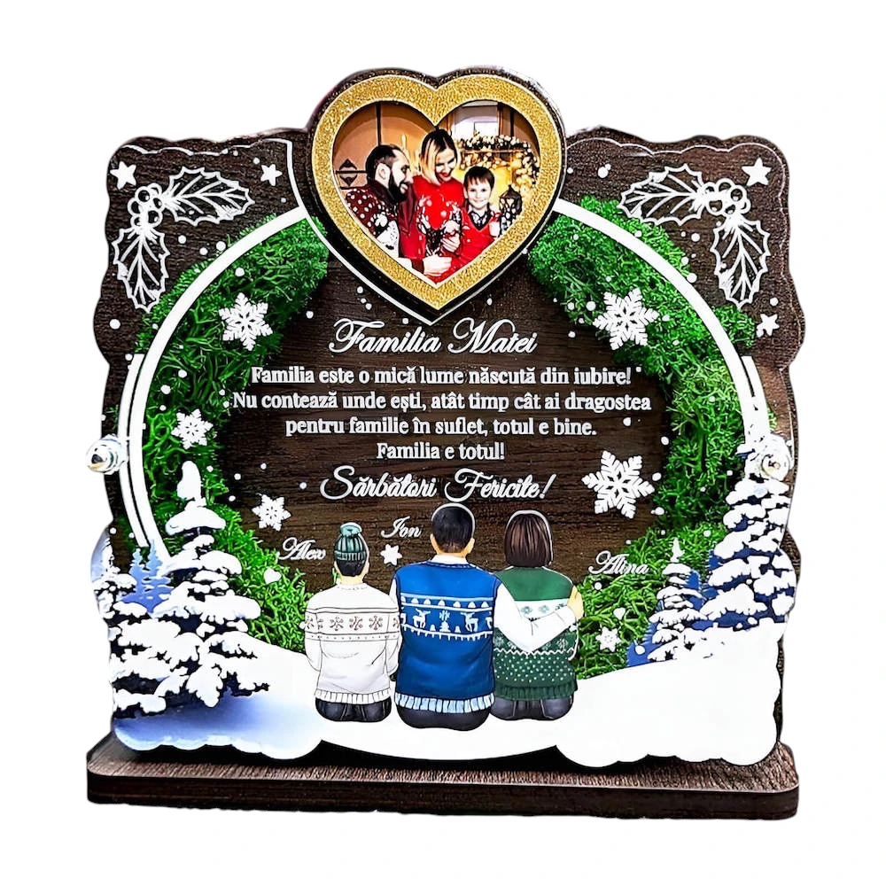 Trofeu personalizat cu licheni – Cadoul de Familie